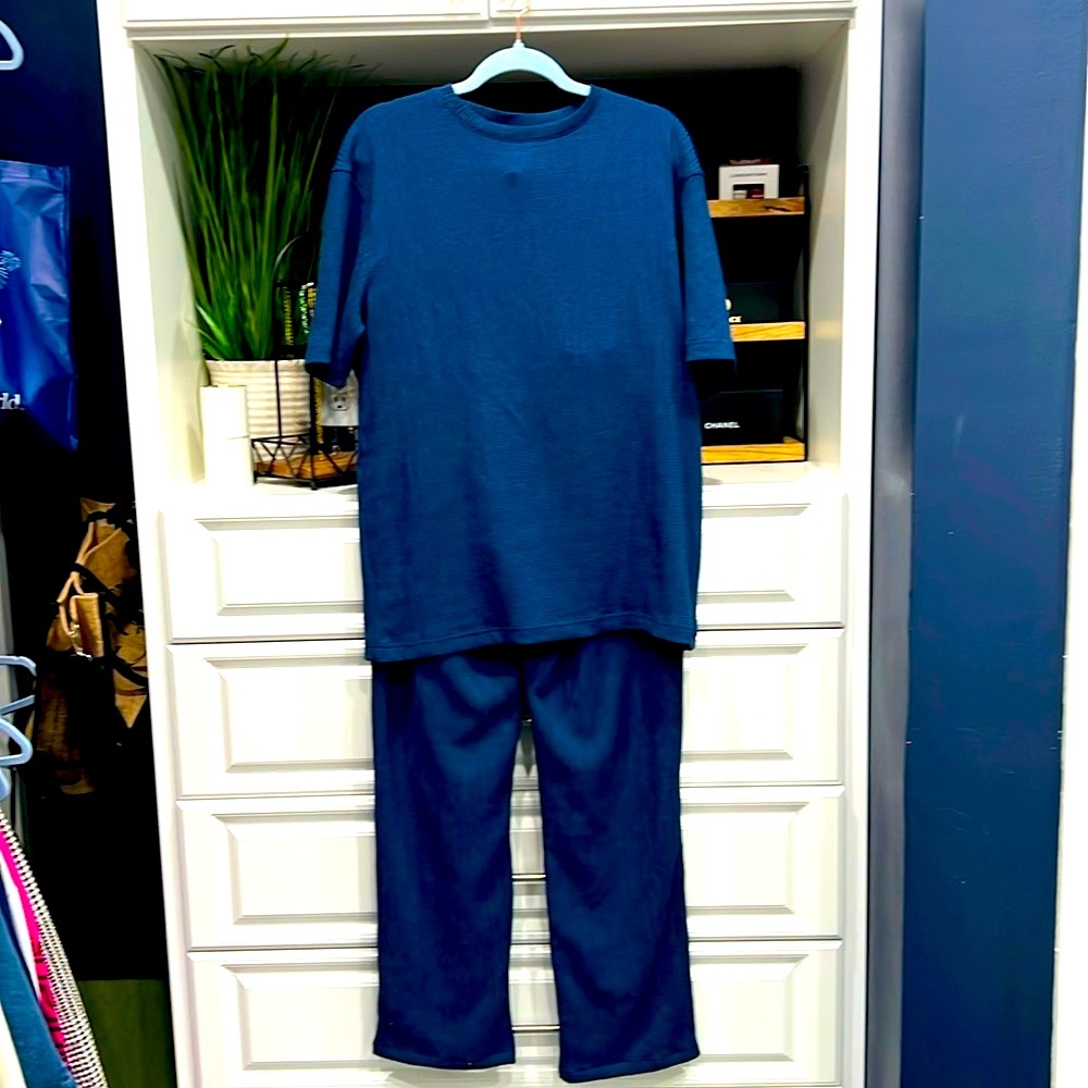 Envy Men  2 piece shirt & pants navy blue XL %95 POLYESTER %5 LYCRA - Picture 4 of 11